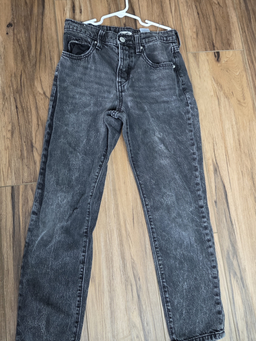 Girl's Black Washed Denim Jeans - Classic Straight Fit